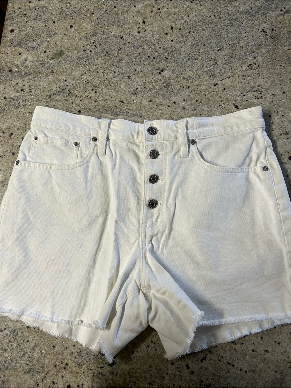 J. Crew White Jean Shorts with Button Fly